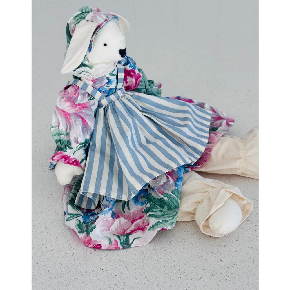 Hand Made Plush Bunny Rabbit Doll - Picture 2 of 3